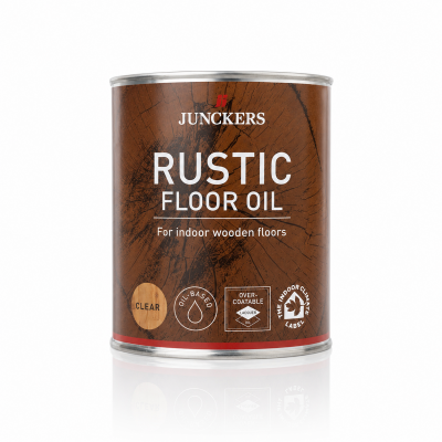 Junckers Rustic Oil zur Grundierung von unbehandelten Holzoberflächen und -böden sowie zur Pflege von ölbehandelten und druckimprägniertem Holz innen